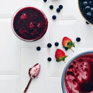 Three berries compote.