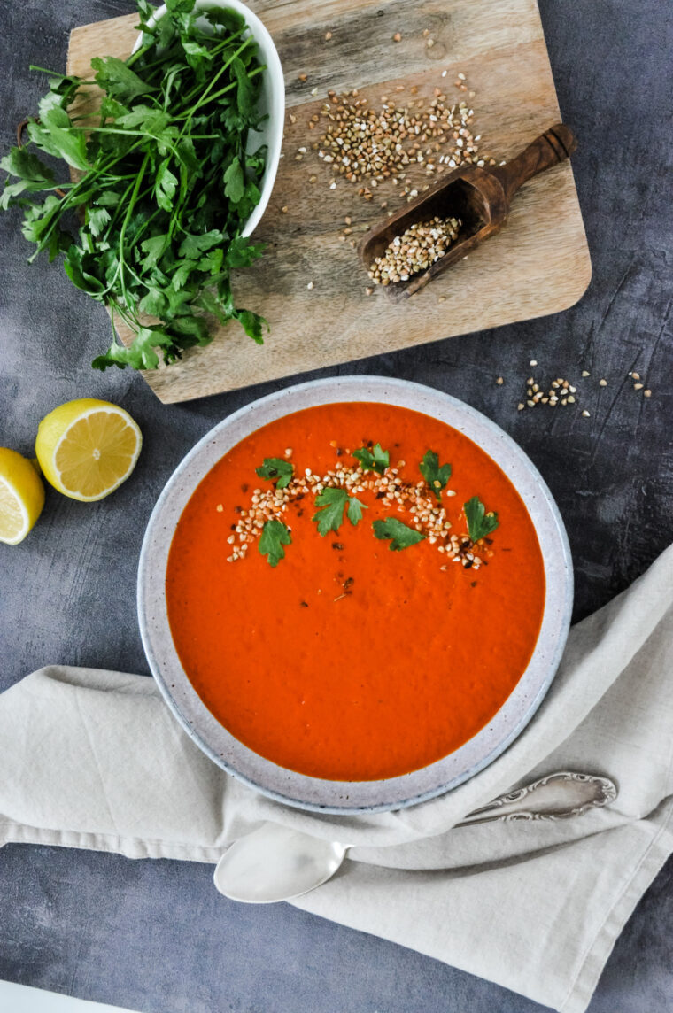 The best roasted red bell pepper soup ever