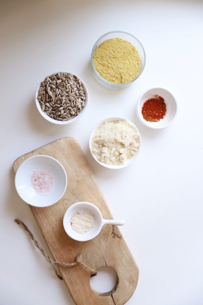 Sunflower and almond vegan parmesan blender