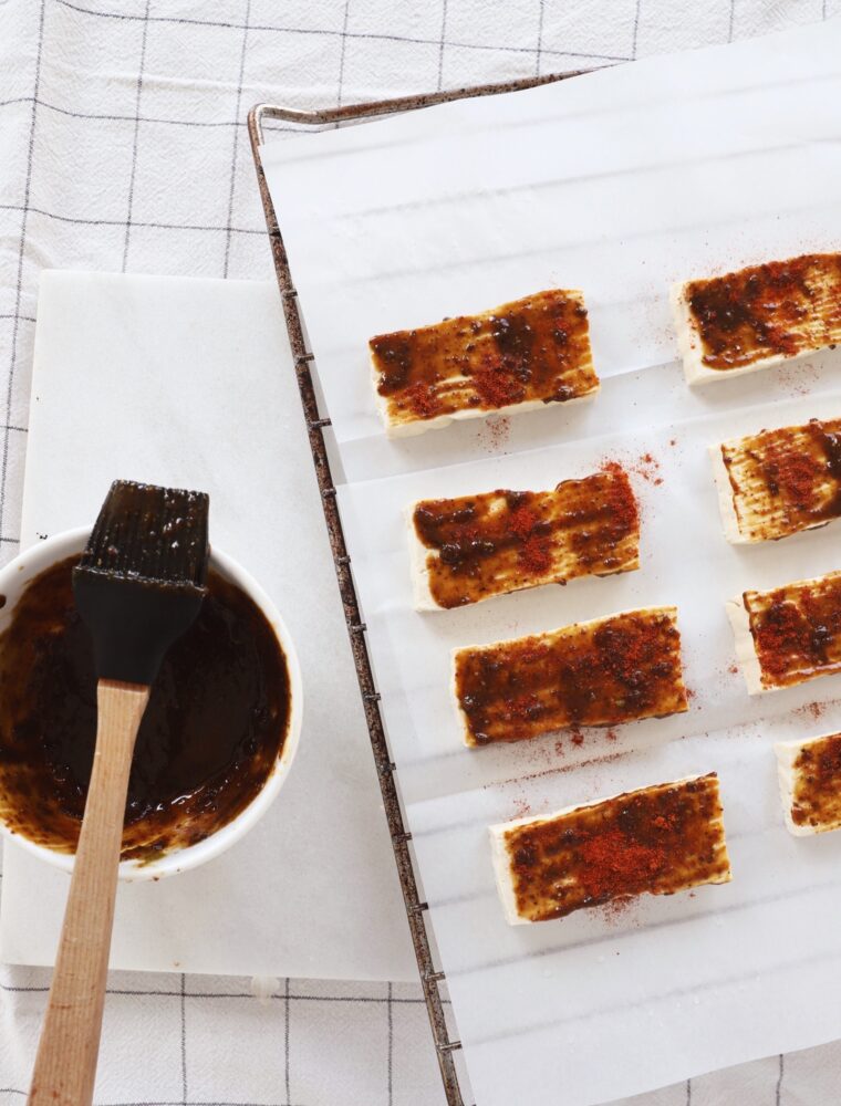 Miso glazed butternut squash and tofu (oven roasted)