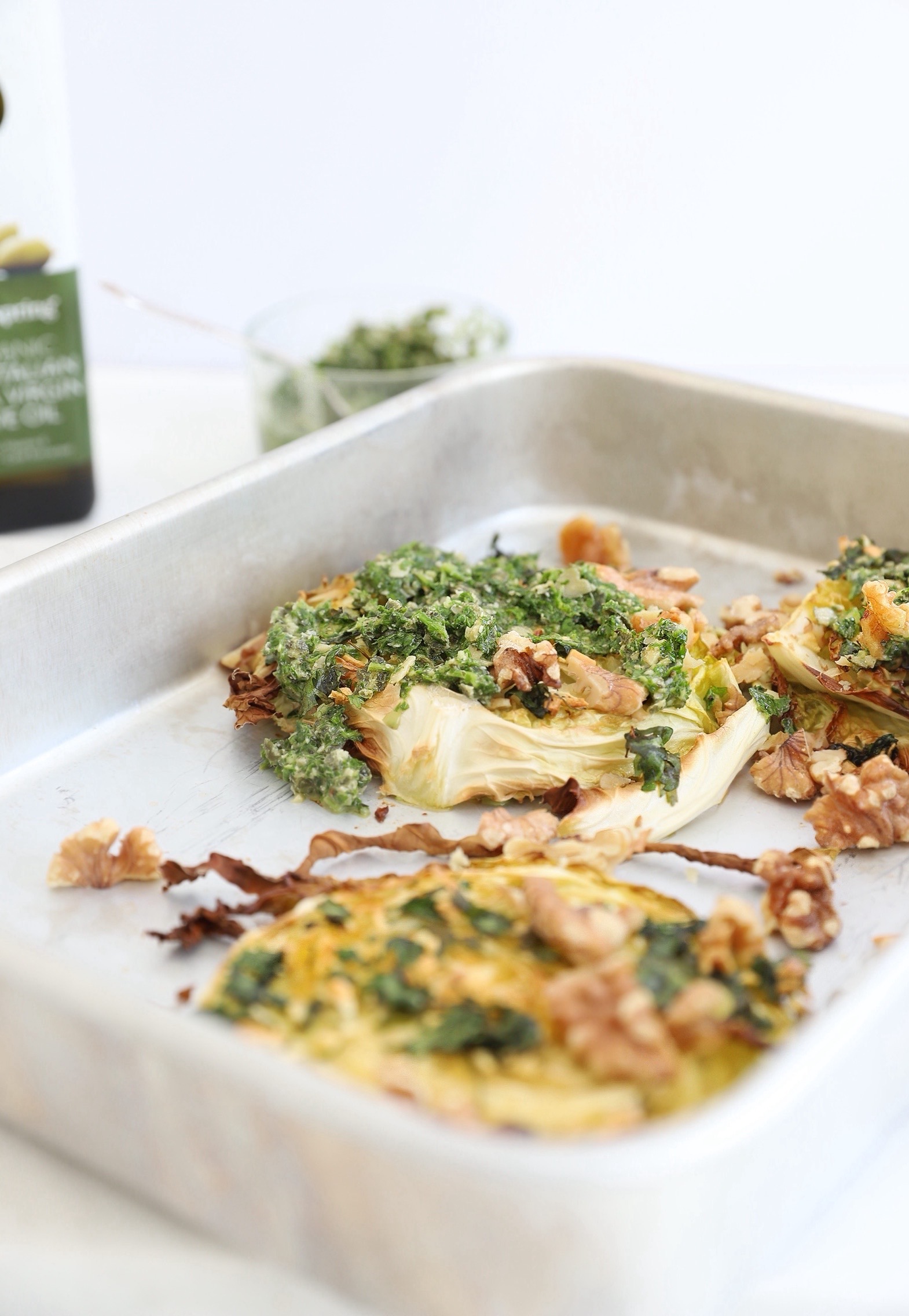 New Savoy Cabbage Steaks Recipe With A Vegan Cilantro Pesto