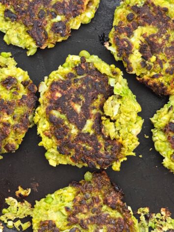 Easy leek and pea fritters