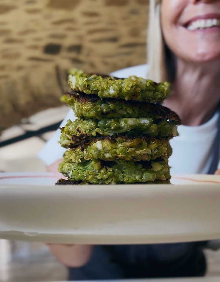 Easy leek and peas fritters