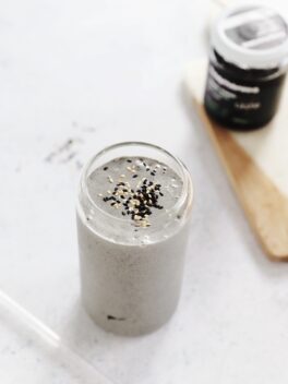 Easy black tahini collagen smoothie